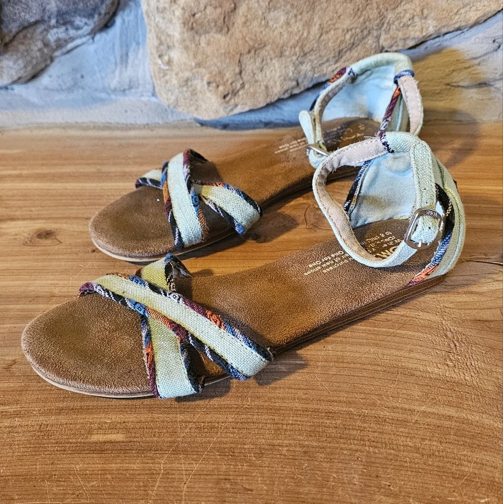 Toms Correa Ankle Strap Sandals Youth 3.5